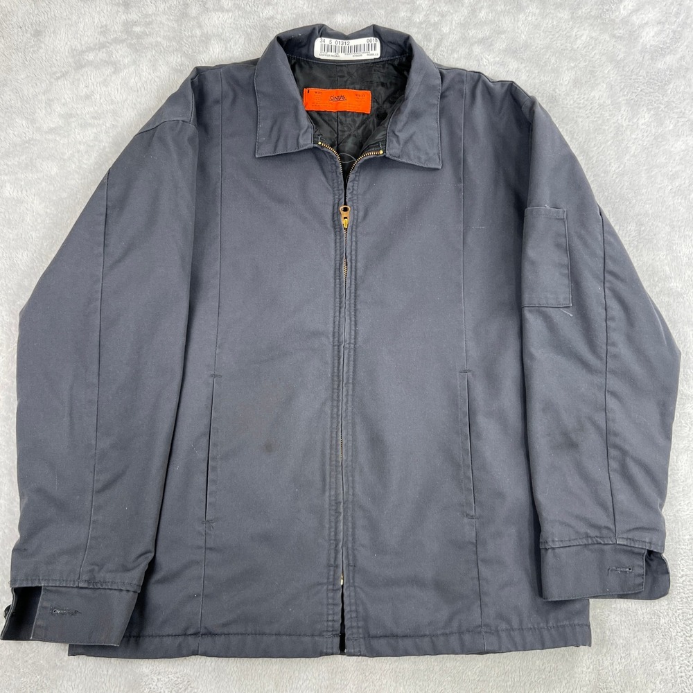 Cintas Quilted Lined Twill Work Jacket XL Blue Streetwear Utility Coat Detriot